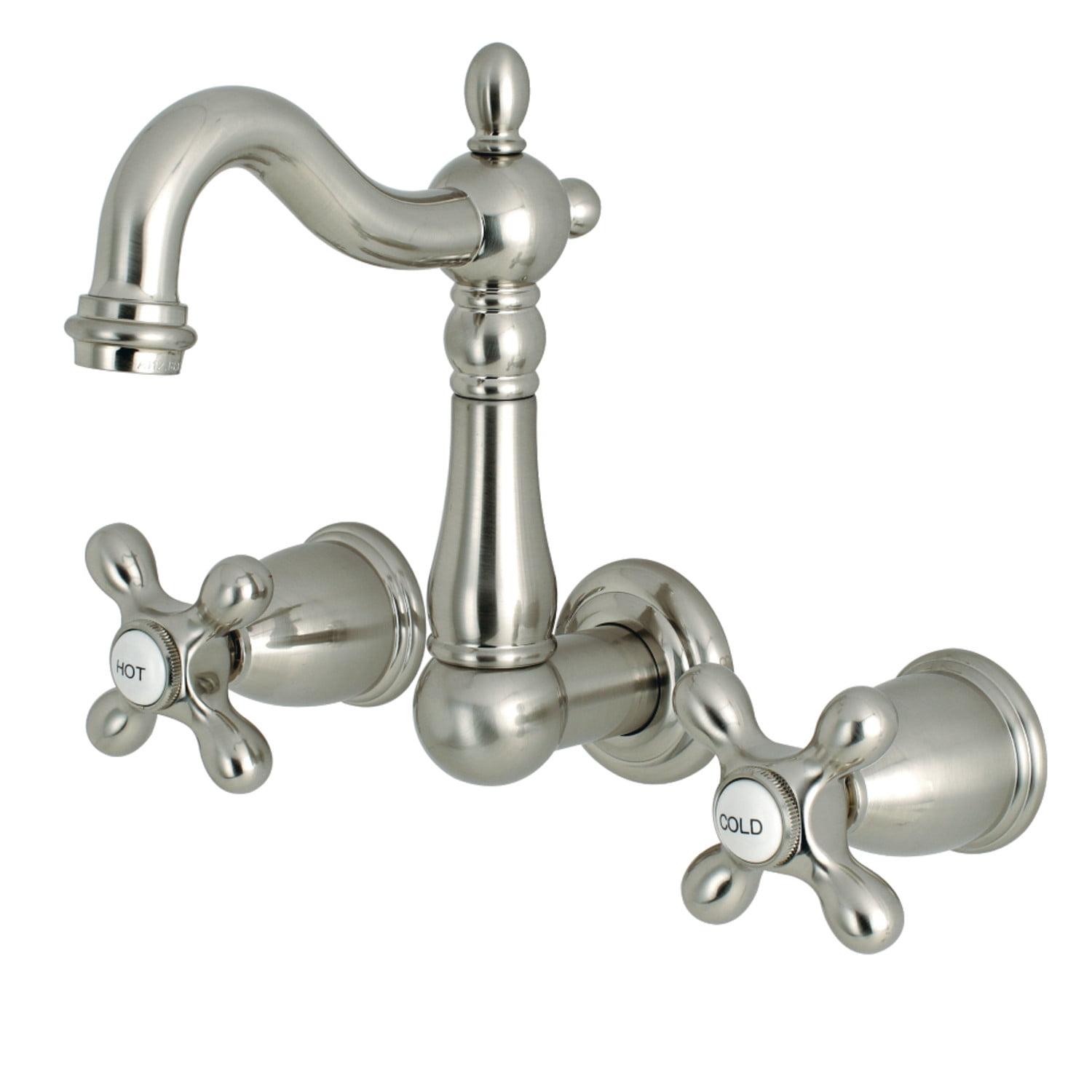 Kingston Brass Heritage Two-Handle 3-Hole Wall Mount Bathroom Faucet