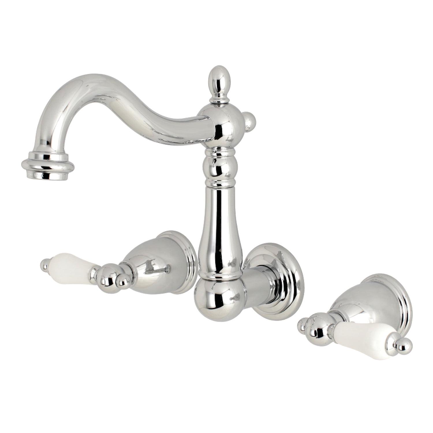 Heritage Polished Chrome Wall-Mounted Bathroom Faucet