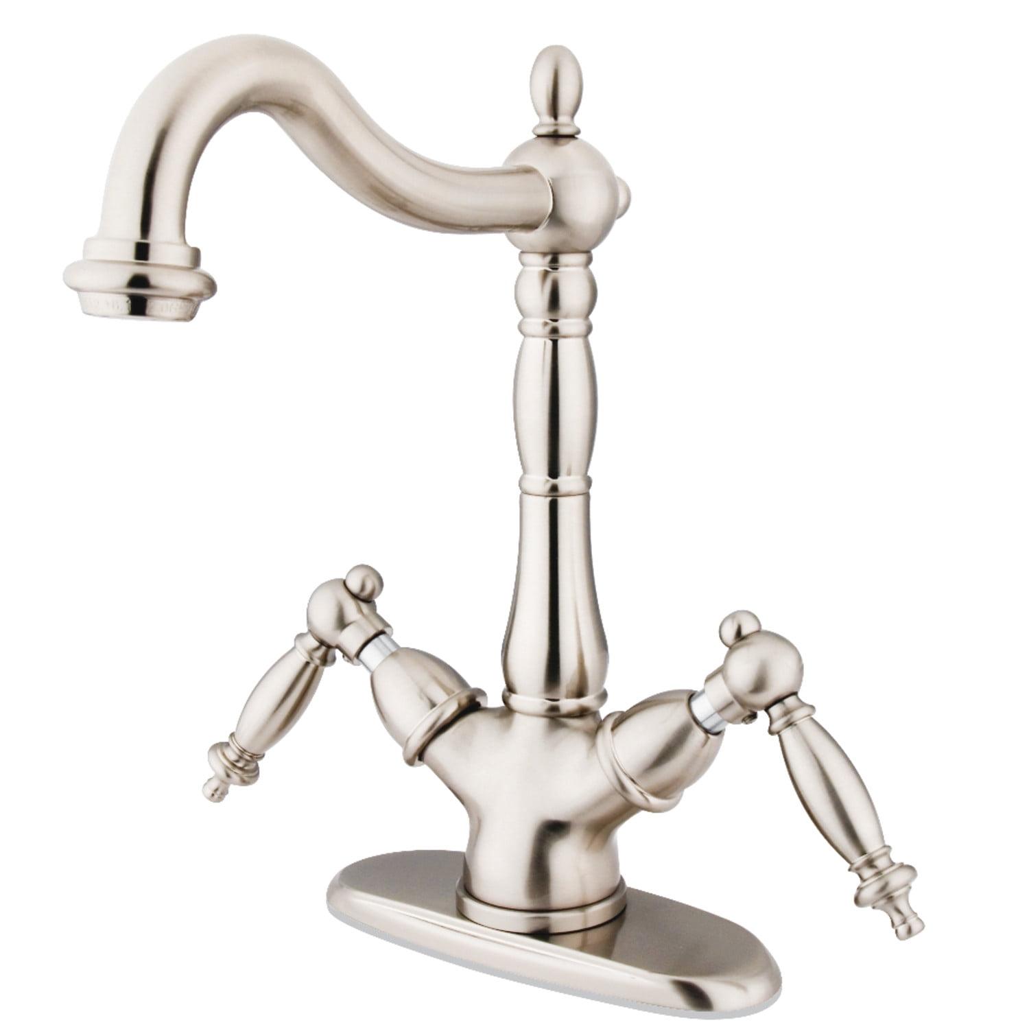 Heritage Brushed Nickel Vessel Sink Faucet with Traditional Glamour