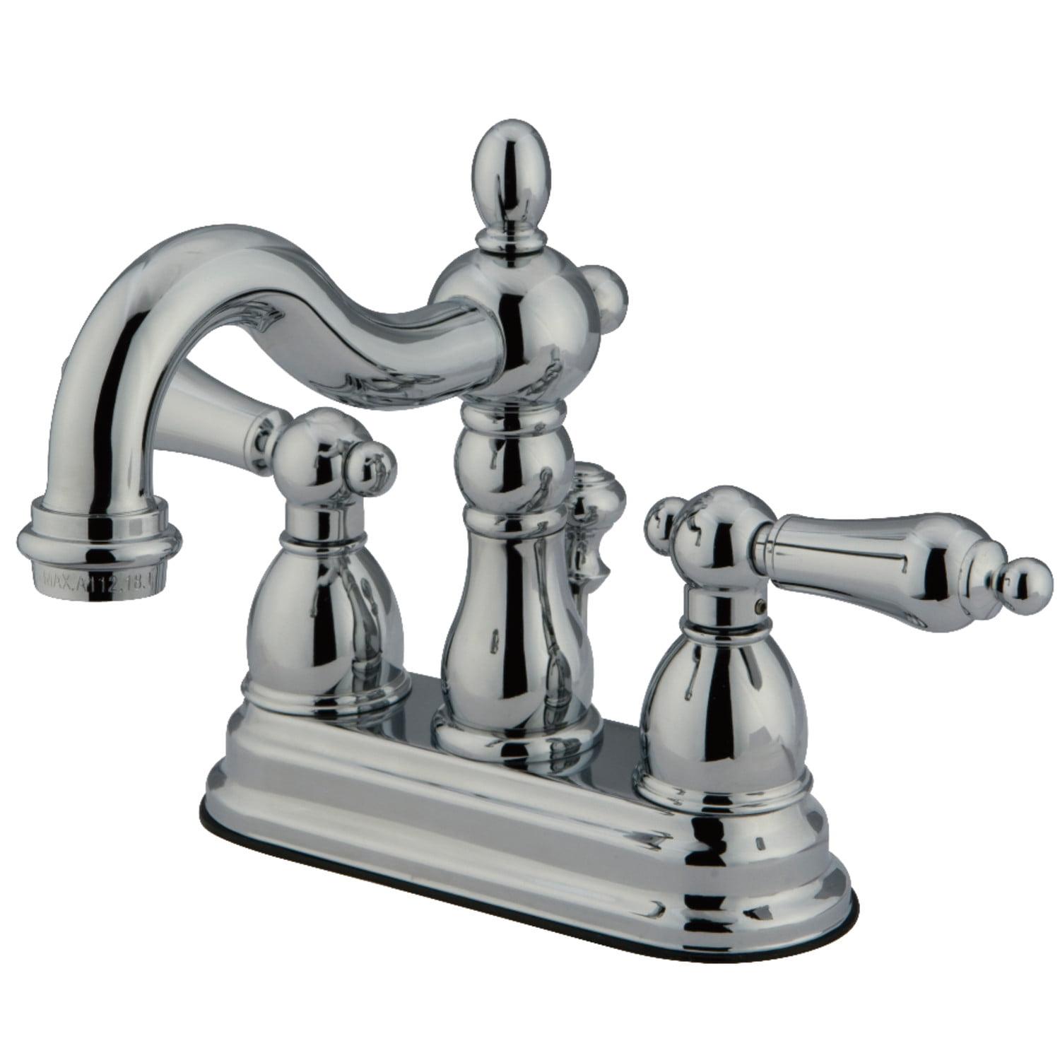 Heritage Centerset Bathroom Faucet with Brass Pop-Up Drain