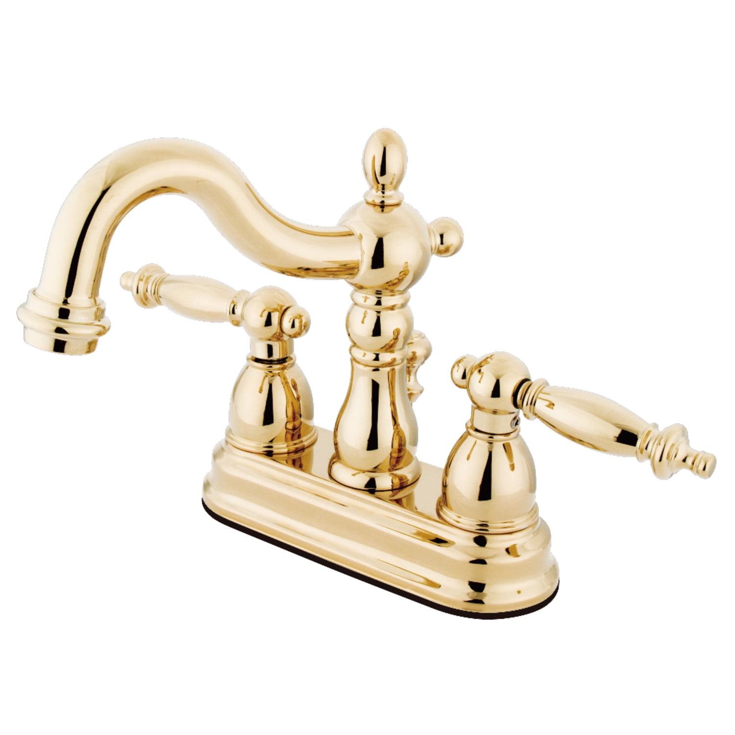 Heritage Polished Brass 4-Inch Centerset Bathroom Faucet