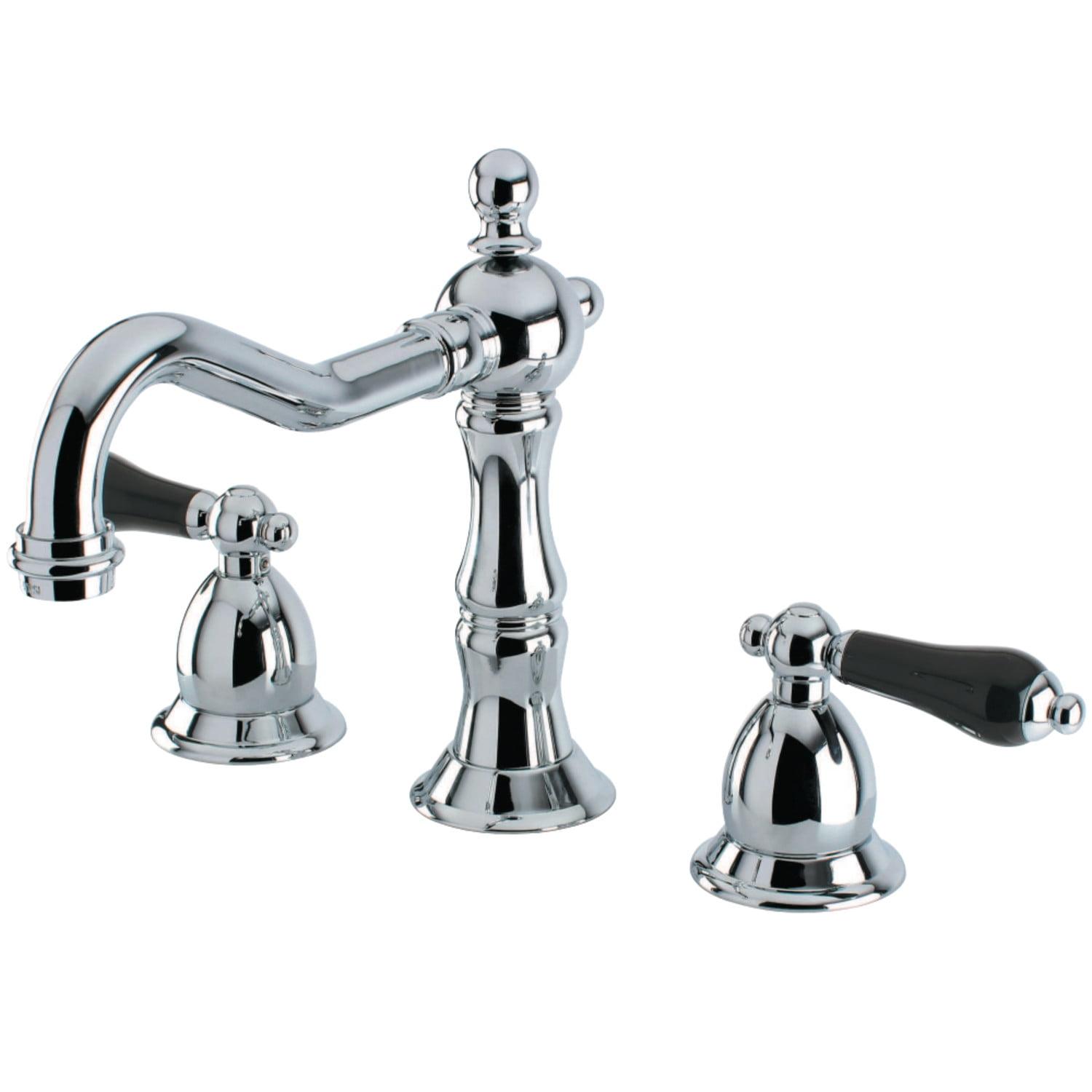 Duchess Polished Chrome Widespread Bathroom Faucet with Porcelain Handles