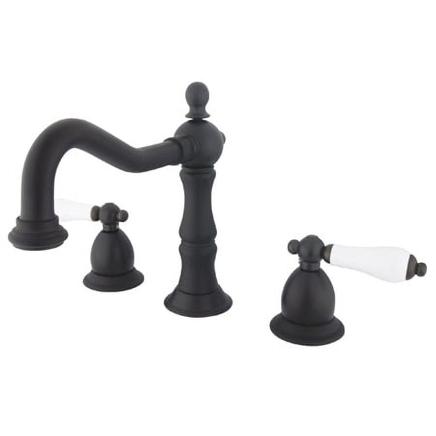 Heritage Elegance 8-inch Bronze Widespread Bathroom Faucet with Brass Drain