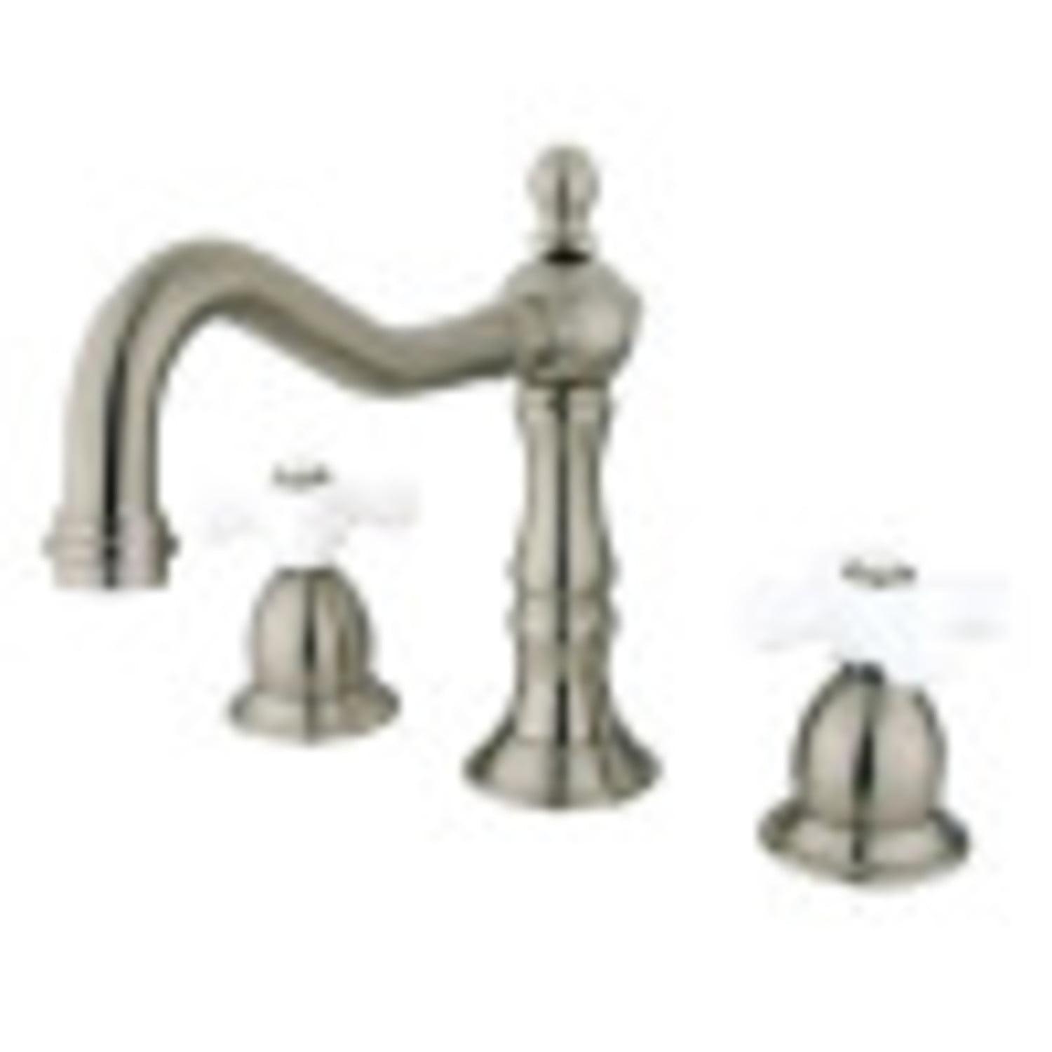 Elegant Heritage Brushed Nickel 8-inch Widespread Bathroom Faucet