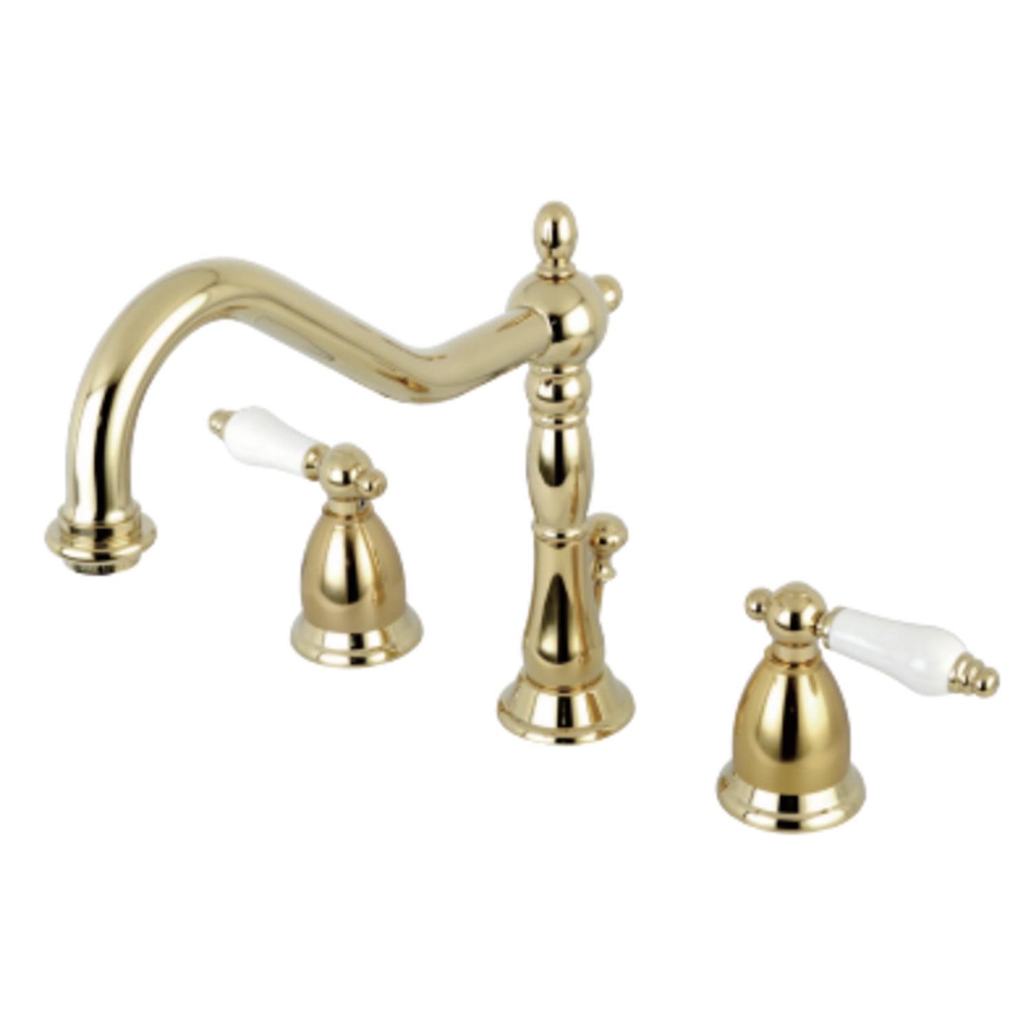 Heritage Polished Brass 8-Inch Widespread Bathroom Faucet