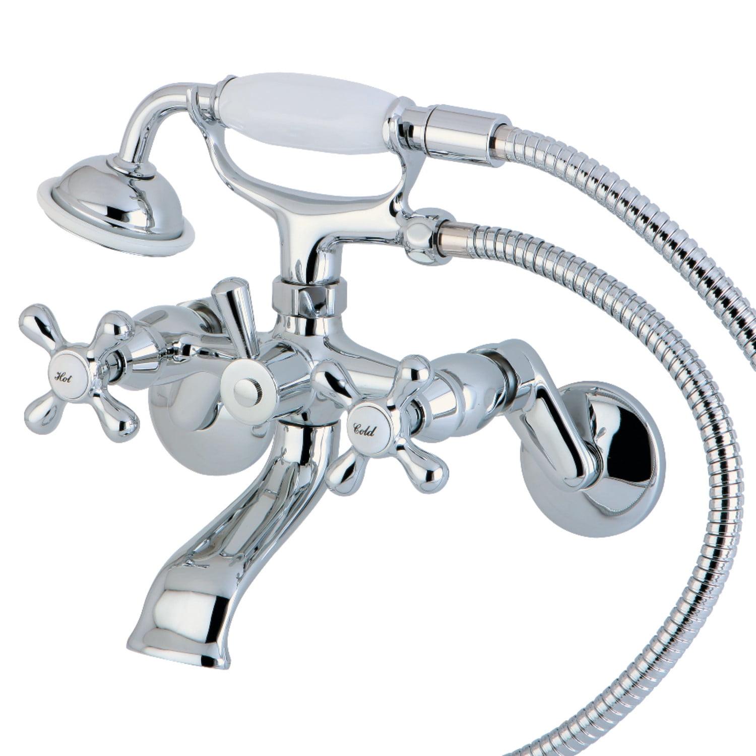 Victorian Elegance Polished Chrome Clawfoot Tub Faucet with Handshower