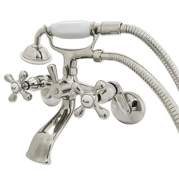Kingston Brass Kingston Brass Kingston Two-Handle 2-Hole Wall Mount Clawfoot Tub Faucet with Hand Shower KS266AC