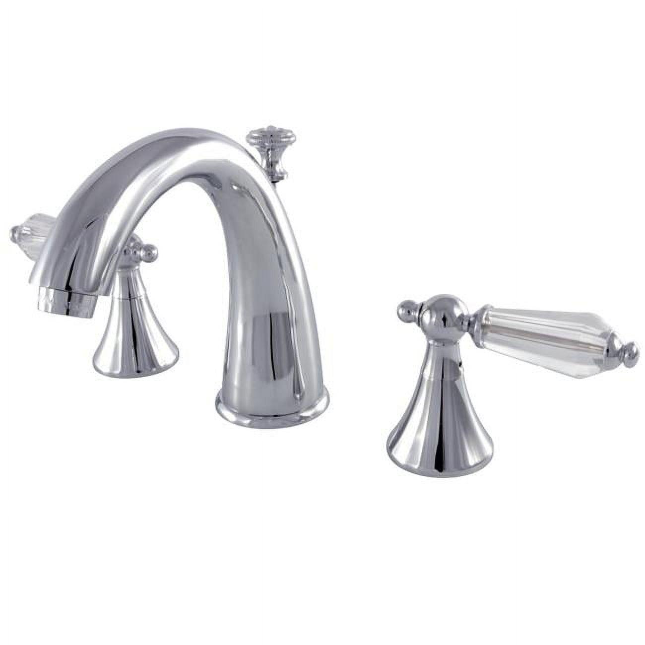 Kingston Brass KS2971WLL Widespread Lavatory Faucet with Crystal Lever Handle, Chrome