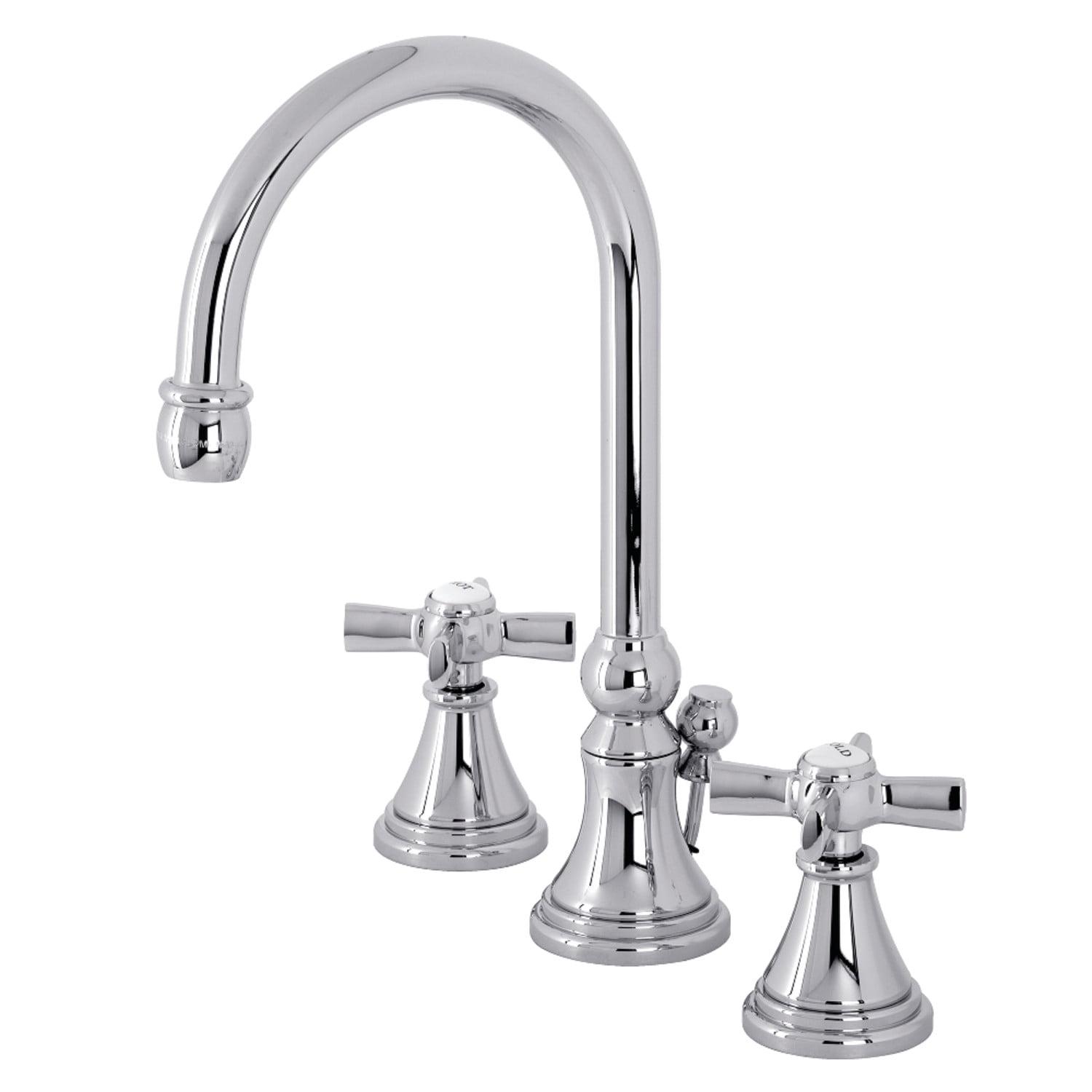 Millennium Polished Chrome Widespread Bathroom Faucet with Brass Pop-Up