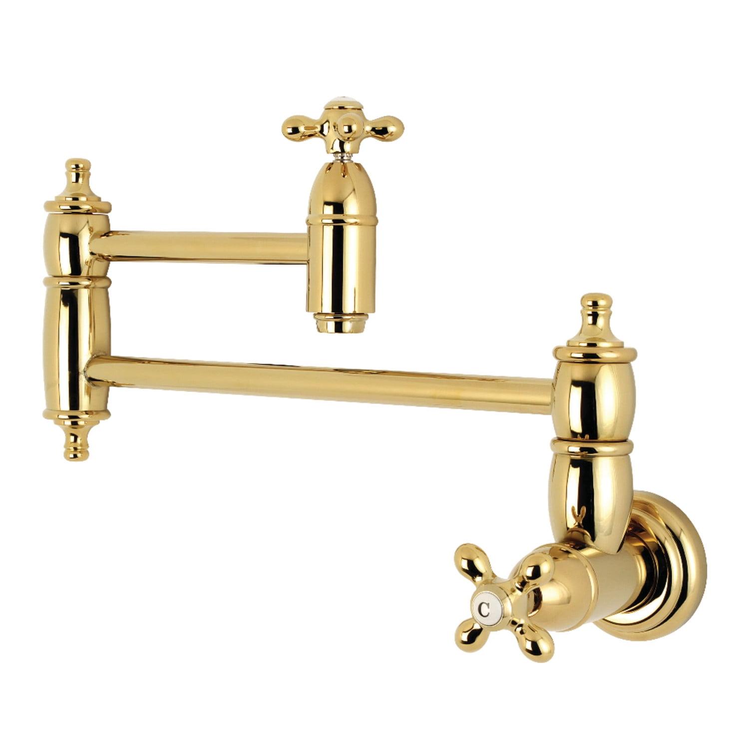 Kingston Brass Restoration Two-Handle 1-Hole Wall Mount Pot Filler Faucet