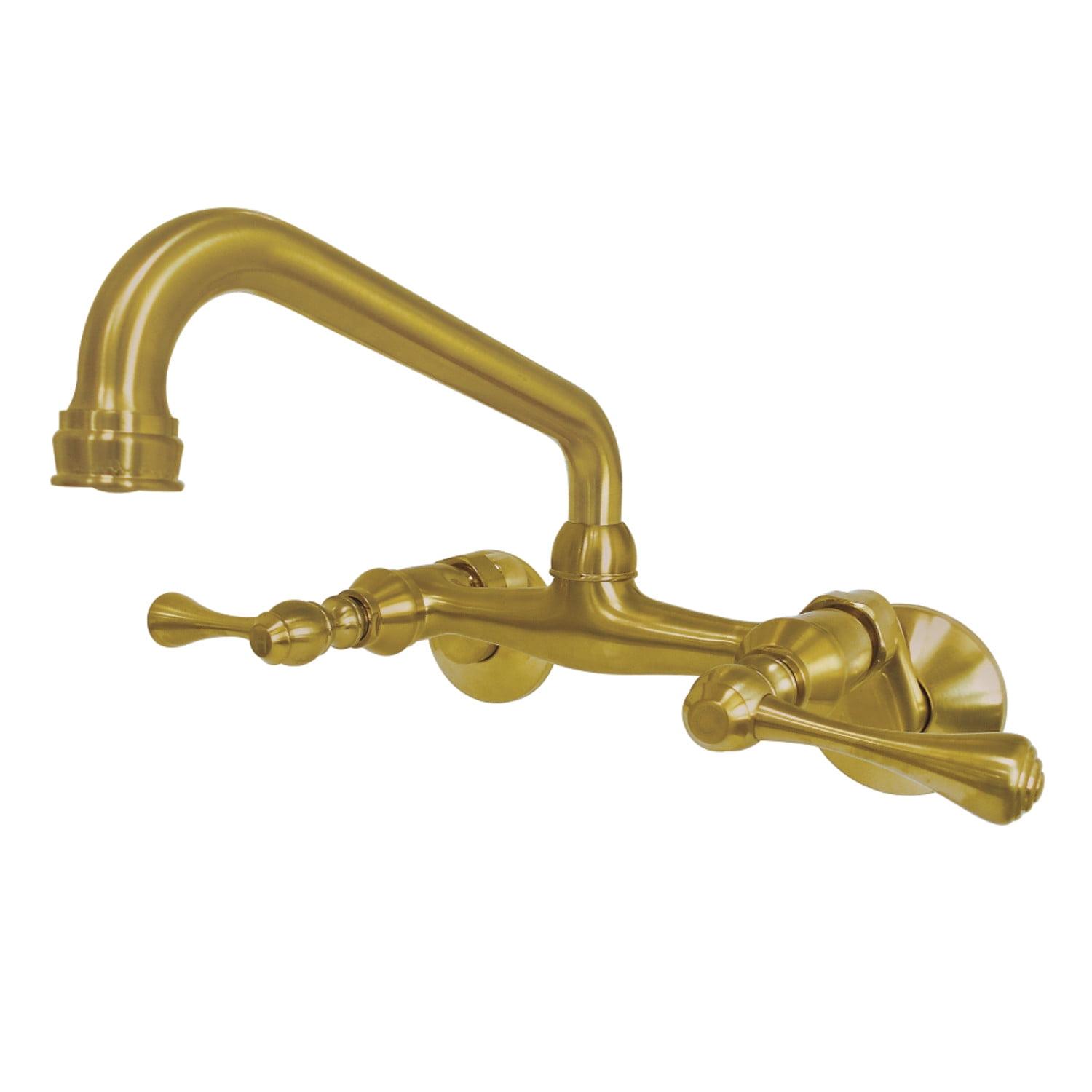 Kingston Brass Kingston Double-Handle 2-Hole Wall-Mount Bridge Kitchen Faucet