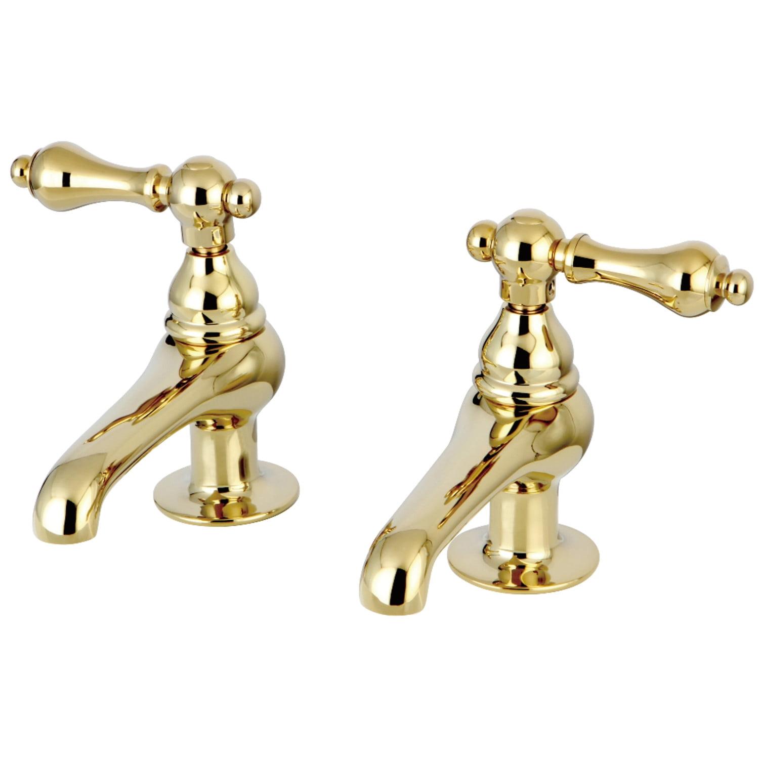 Polished Brass Traditional Double Handle Basin Tap Faucet