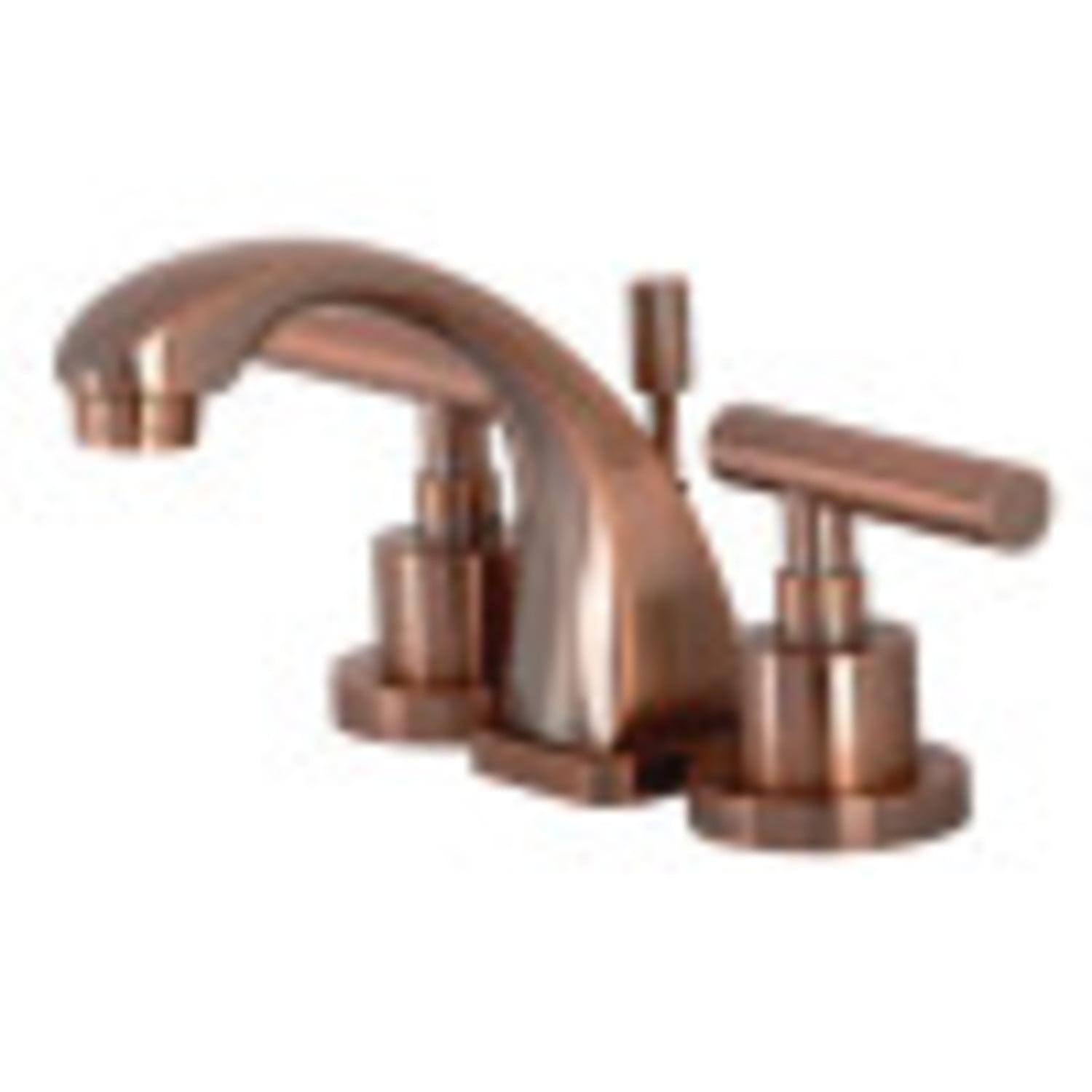 Kingston Brass Manhattan Two-Handle 3-Hole Deck Mount Widespread Bathroom Faucet with Brass Pop-Up Drain