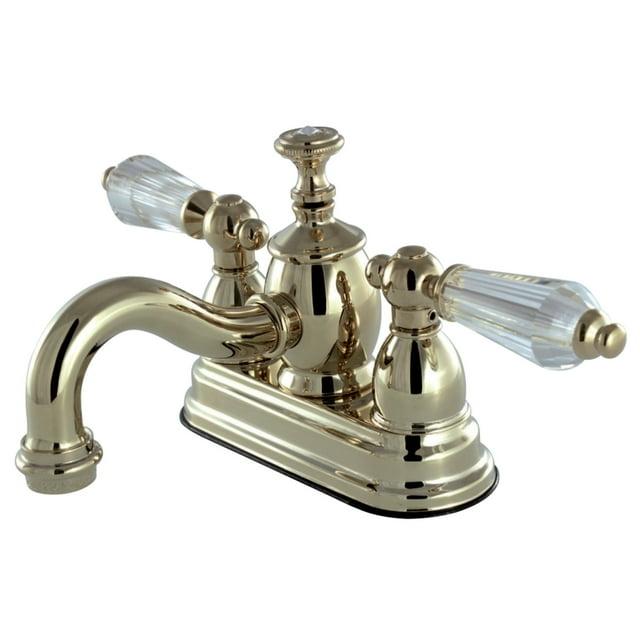 Kingston Brass Kingston Brass Wilshire Two-Handle 3-Hole Deck Mount 4" Centerset Bathroom Faucet with Brass Pop-Up KS7102WLL