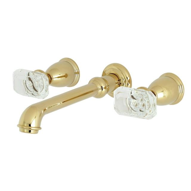 Kingston Brass Krystal Onyx Two-Handle 3-Hole Wall Mount Bathroom Faucet