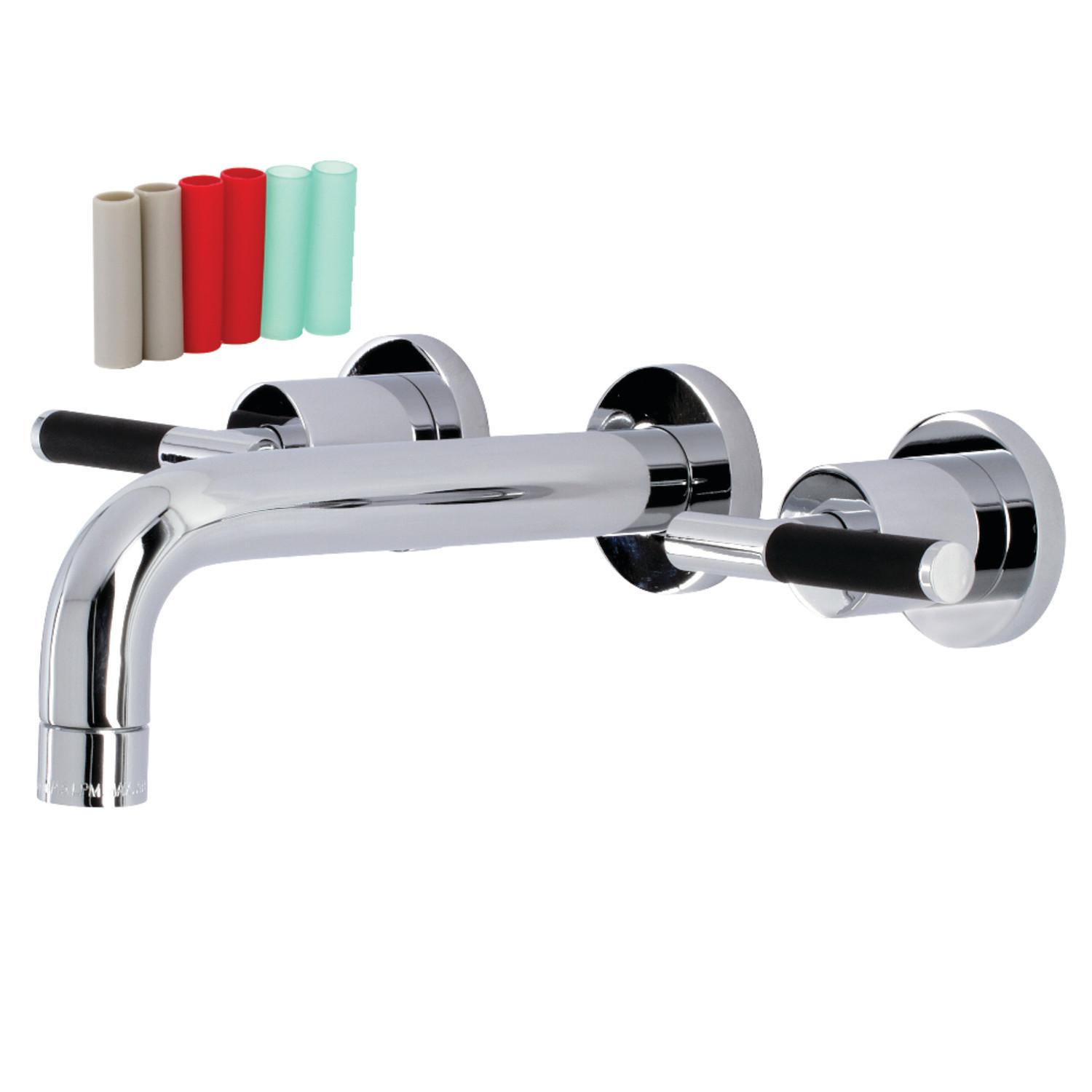 Kaiser Two-Handle Polished Chrome Wall Mount Bathroom Faucet