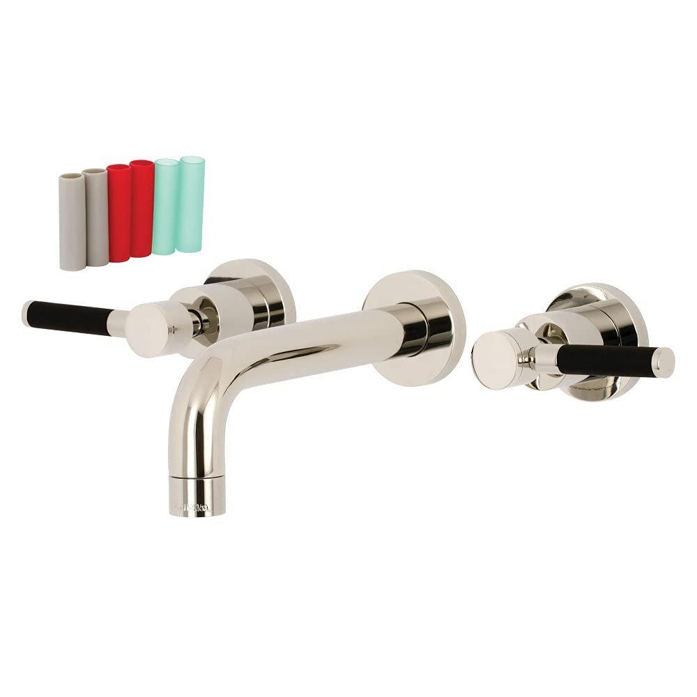 Kingston Brass Kaiser Two-Handle 3-Hole Wall Mount Bathroom Faucet