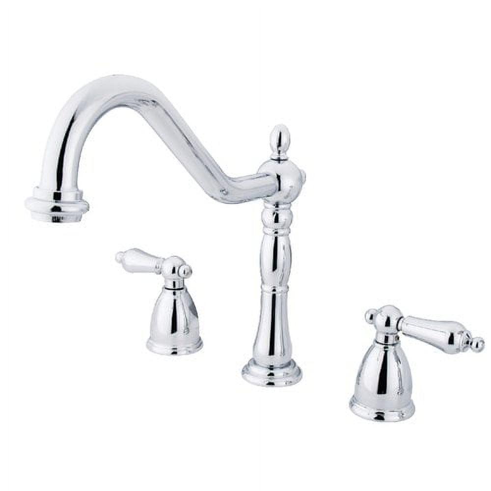 Kingston Brass Kb179.Albs Heritage 1.8 GPM Widespread Kitchen Faucet - Black