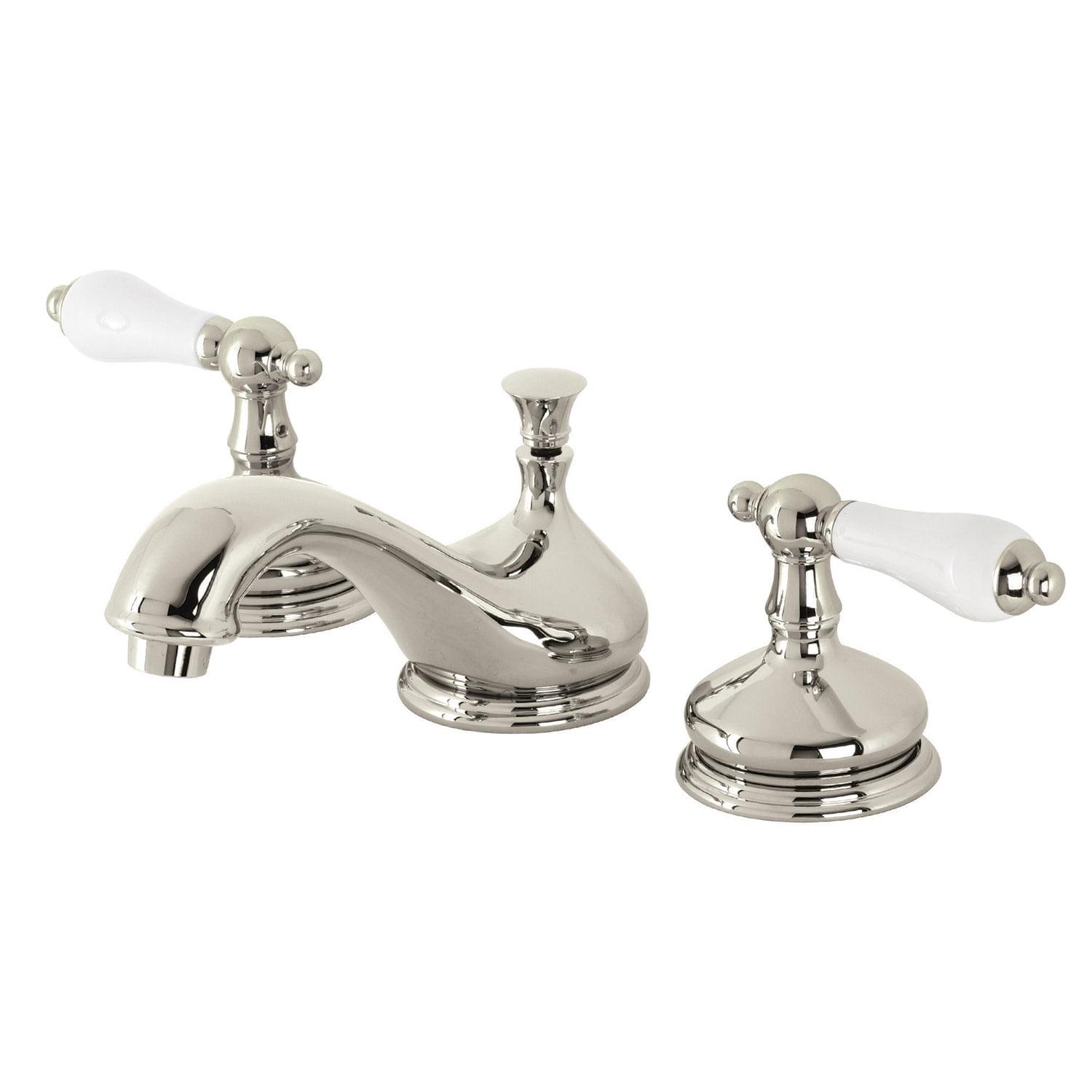 Elegant Traditional Polished Nickel Widespread Bathroom Faucet