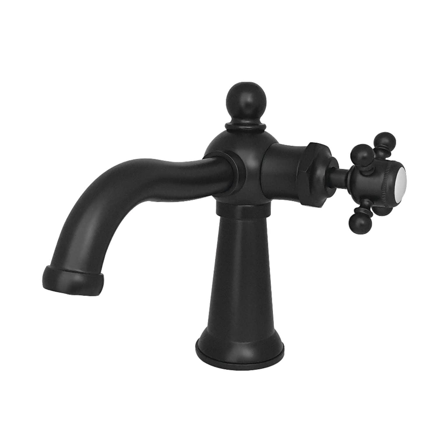 Nautical Matte Black Single-Handle Bathroom Faucet with Chrome Finish