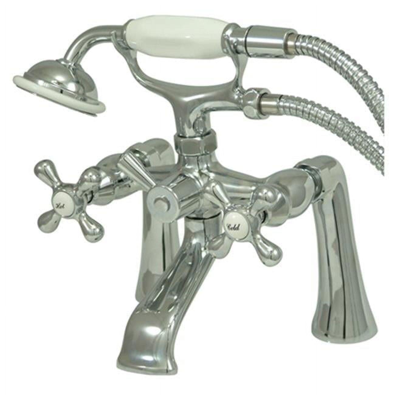 Kingston Brass KS268C Kingston Brass Kingston Three-Handle 2-Hole Deck Mount Clawfoot Tub Faucet with Hand Shower