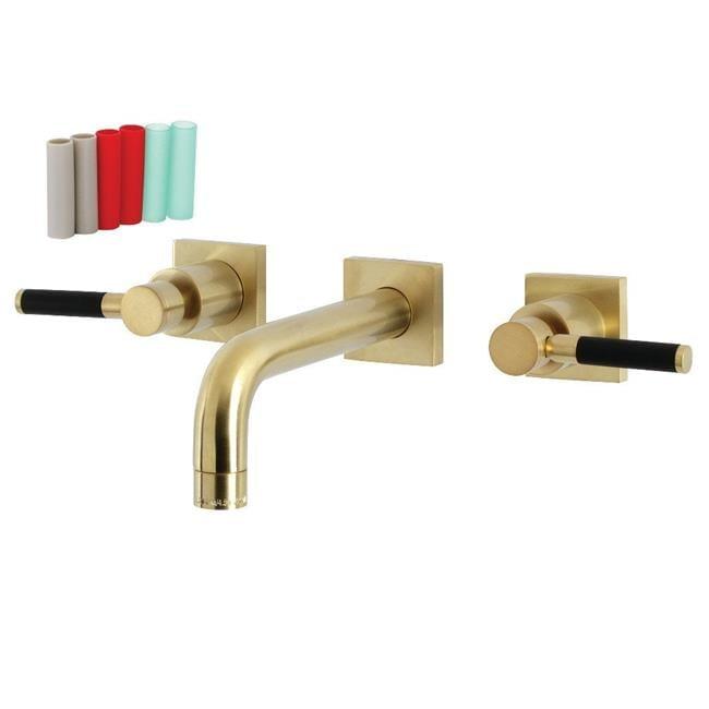 Kingston Brass KS6127DKL Kingston Brass Kaiser Two-Handle 3-Hole Wall Mount Bathroom Faucet