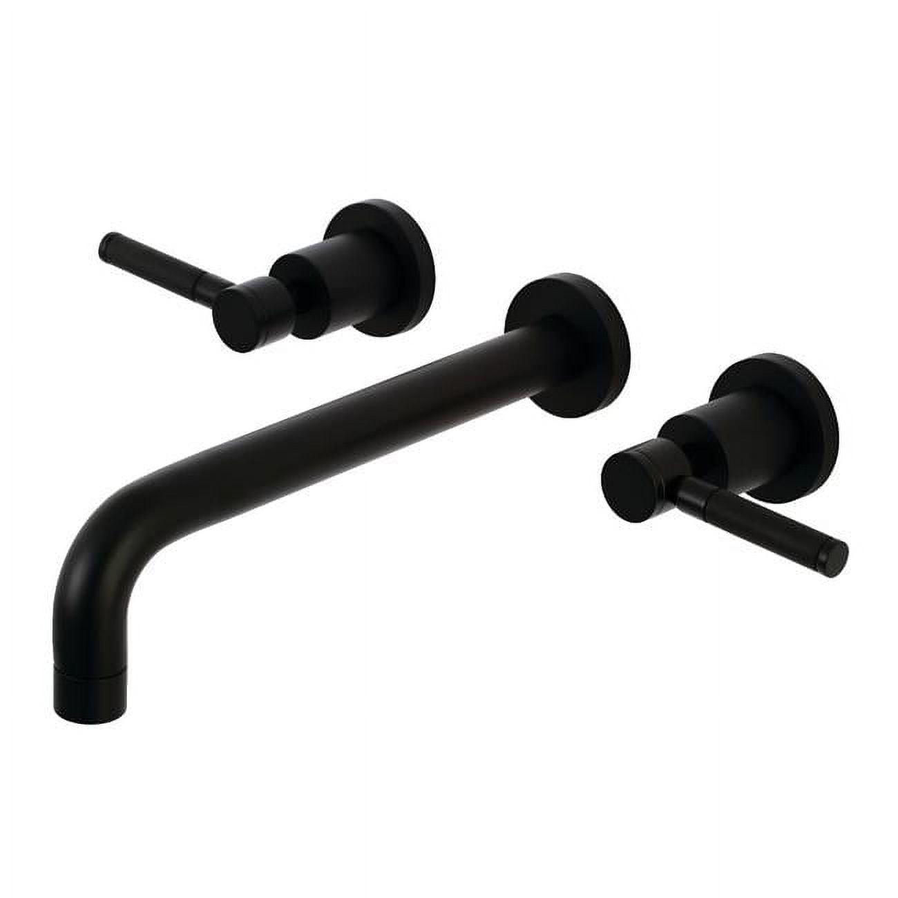 Concord Kaiser Matte Black Dual-Handle Wall-Mounted Tub Faucet