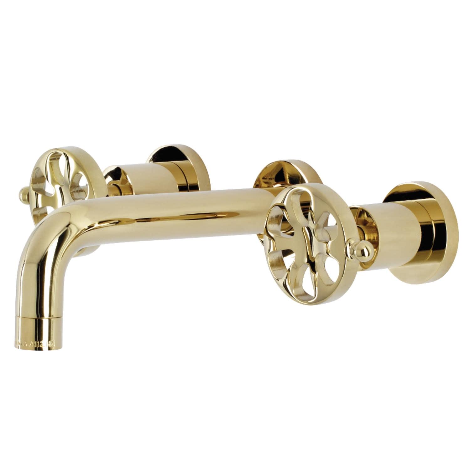 Belknap Brushed Brass 2-Handle Wall Mounted Bathroom Faucet