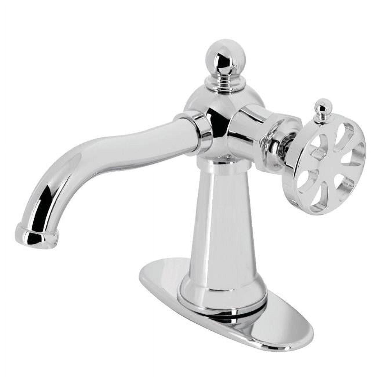 Kingston Brass Belknap Single-Handle 1-Hole Deck Mount Bathroom Faucet with Push Pop-Up and Deck Plate