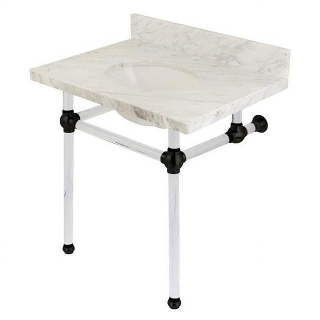 Kingston Brass Templeton 30-Inch Vanity Top with Clear Acrylic Legs (8-Inch, 3-Hole)