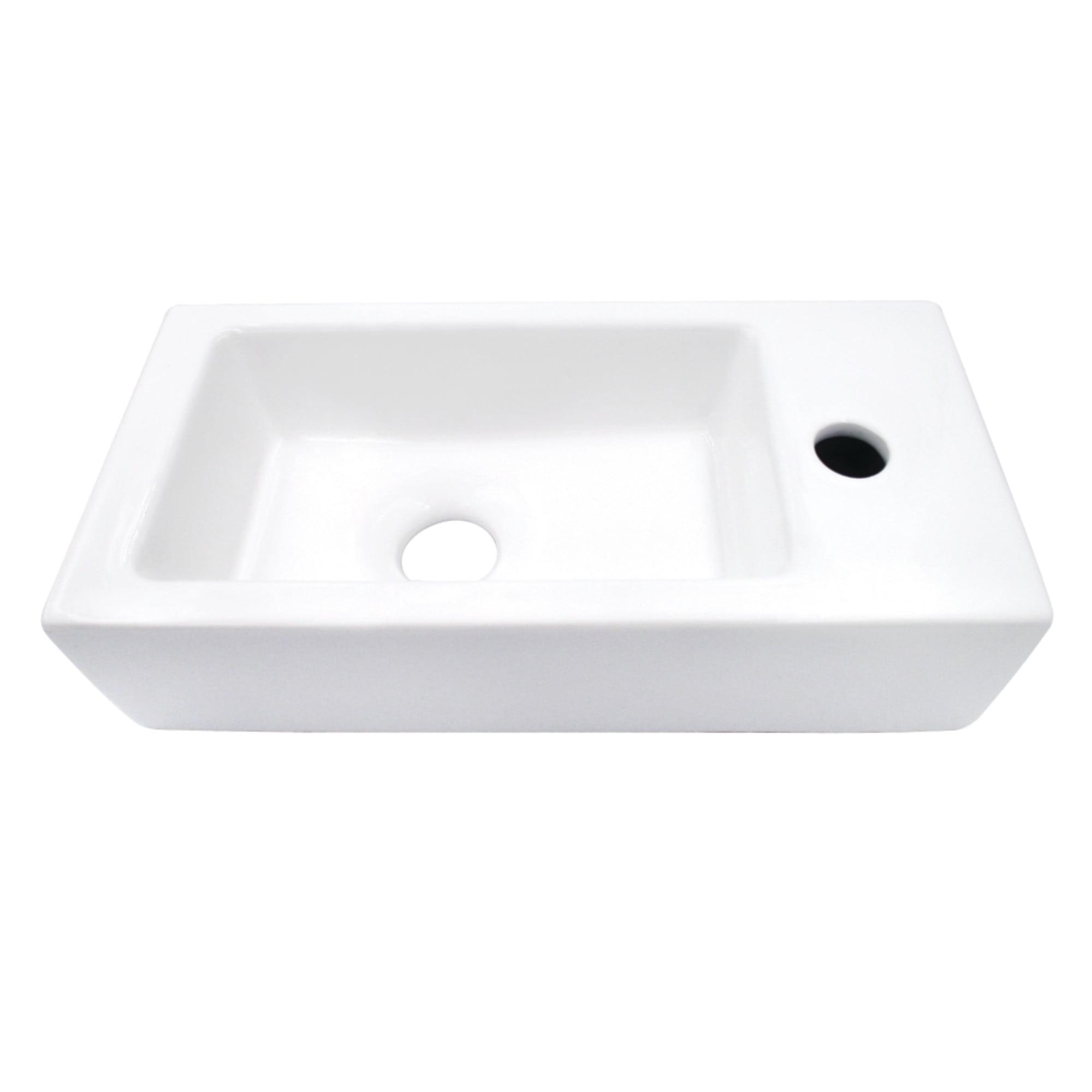 Kingston Brass Dibrach Rectangle Wall Mount Ceramic Bathroom Sink