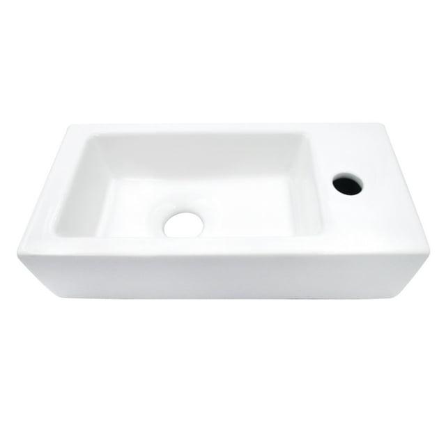 Kingston Brass Dibrach Rectangle Wall Mount Ceramic Bathroom Sink