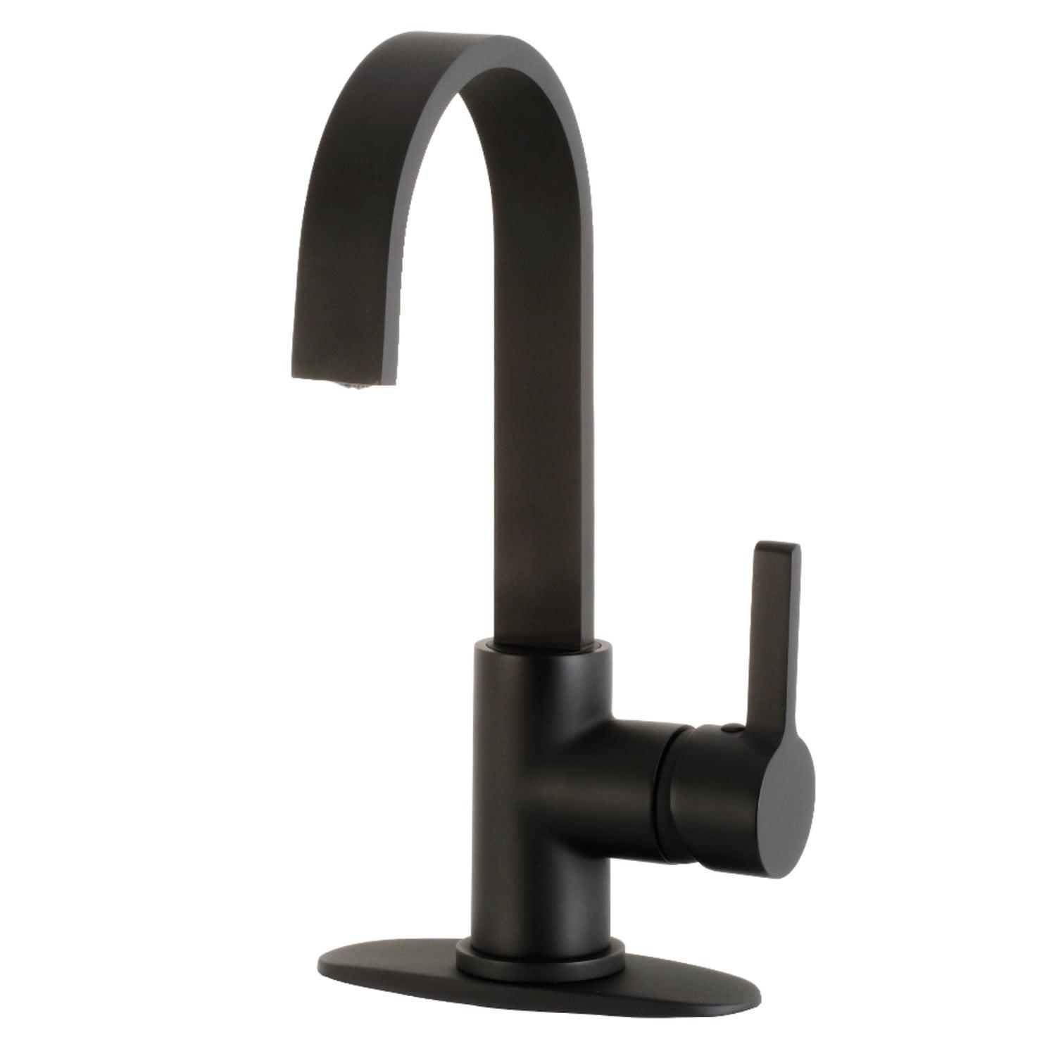 Matte Black Single-Handle Bar Faucet with High Spout