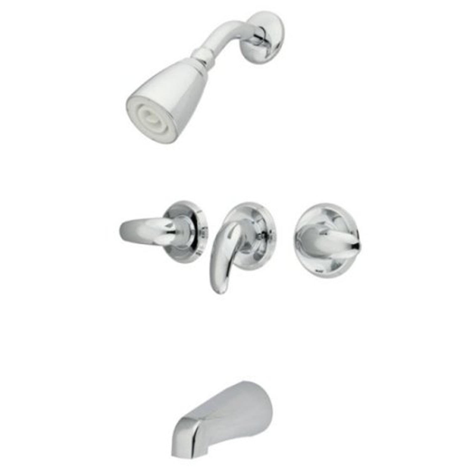 Kingston Brass Legacy Triple-Handle Tub and Shower Faucet