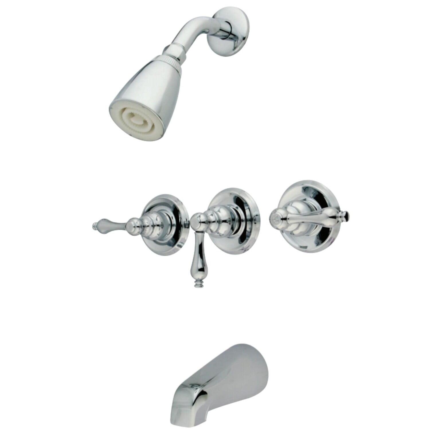 Kingston Brass Magellan Triple-Handle Tub and Shower Faucet