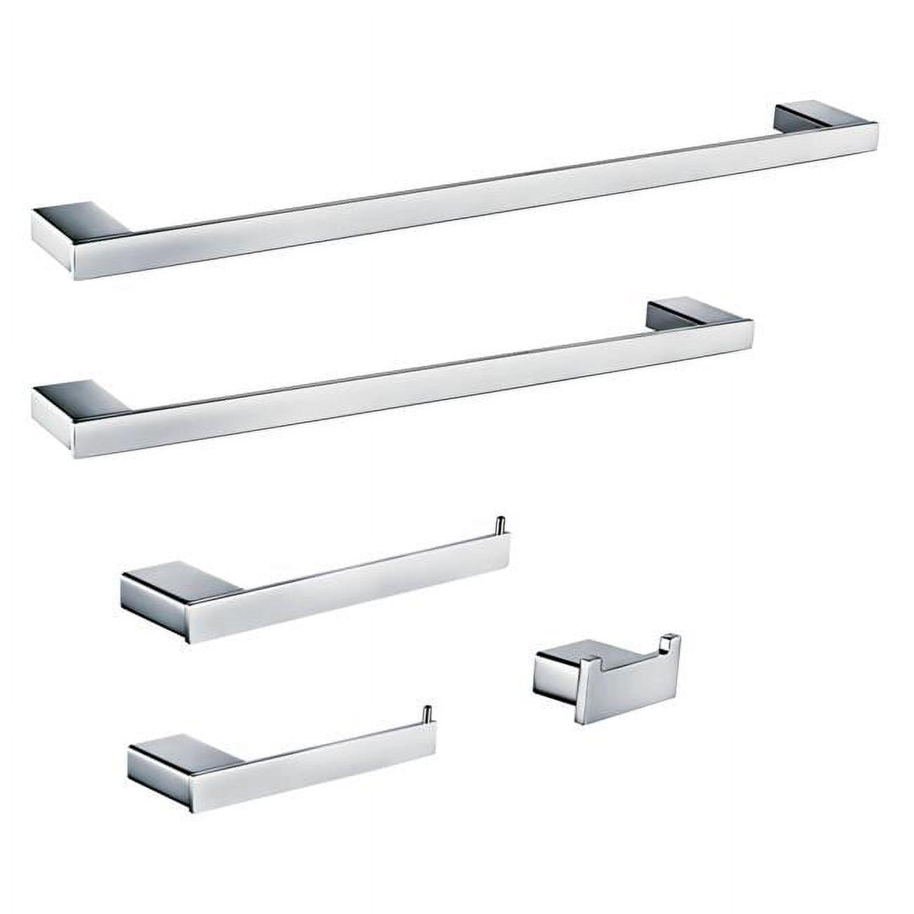 Polished Chrome 5-Piece Bathroom Hardware Set