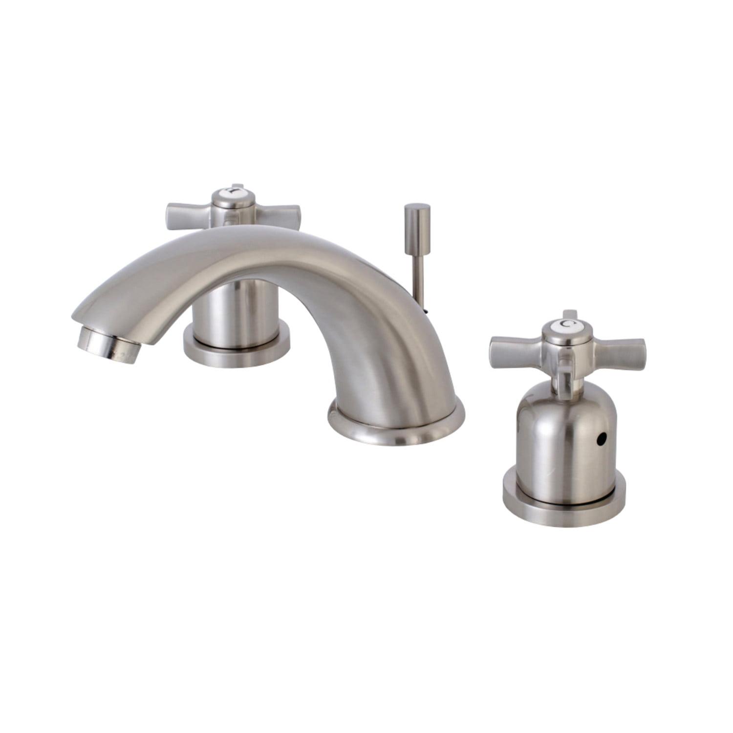 Kingston Brass Millennium Two-Handle 3-Hole Deck Mount Widespread Bathroom Faucet with Retail Pop-Up Drain