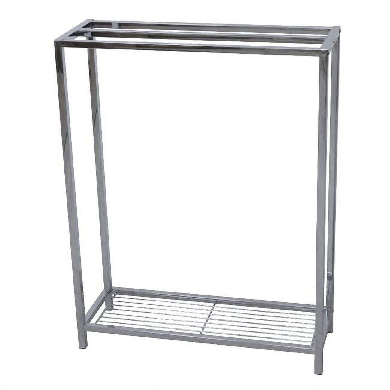 Polished Chrome Freestanding Iron Towel Rack with 3 Bars