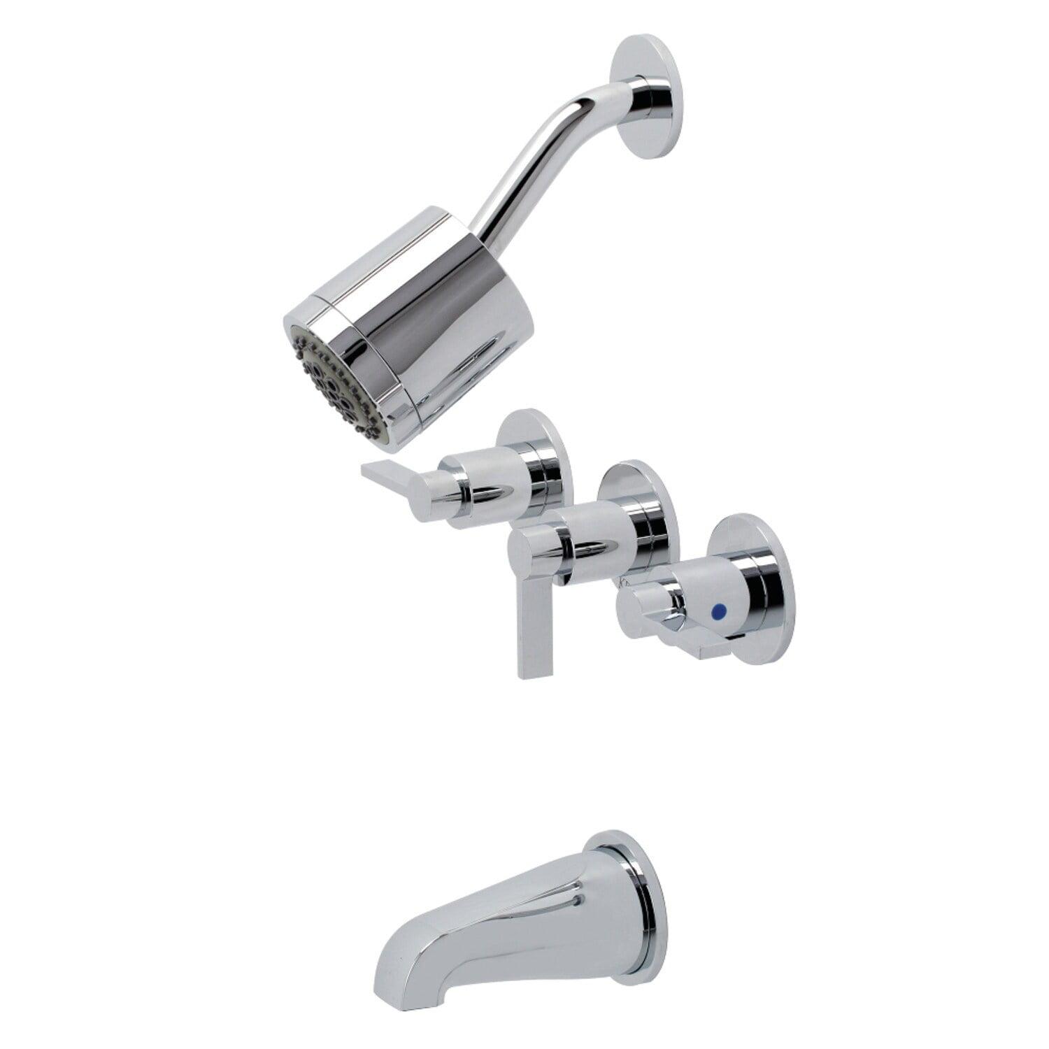 Kingston Brass Kingston Brass NuvoFusion Triple-Handle Tub and Shower Faucet KBX8131NDL
