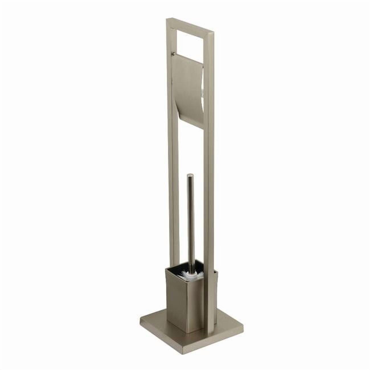 Kingston Brass SCC8348 Modern Pedestal Toilet Paper Holder with Toilet Brush Holder - Brushed Nickel