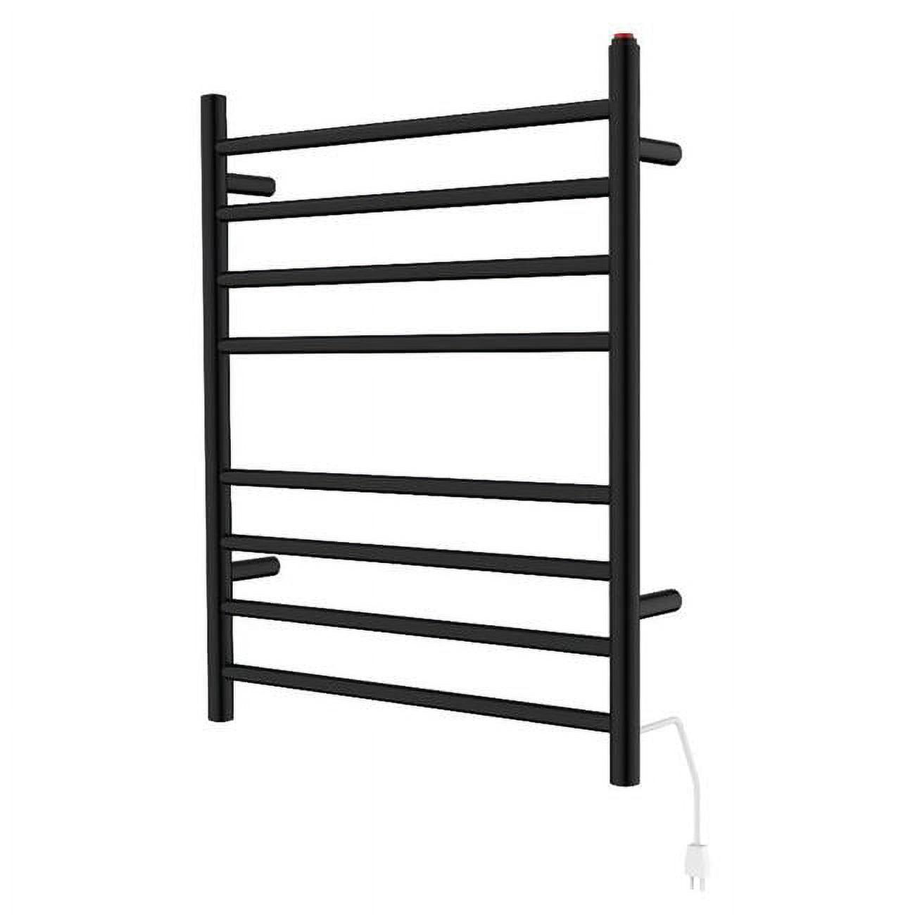 Matte Black Wall Mounted Electric Towel Warmer with 8 Bars