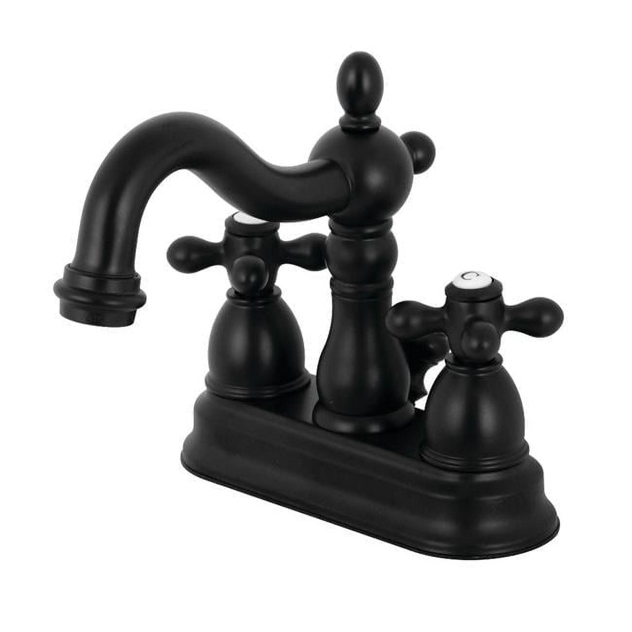 Kingston Brass Heritage Two-Handle 3-Hole Deck Mount 4" Centerset Bathroom Faucet with Plastic Pop-Up
