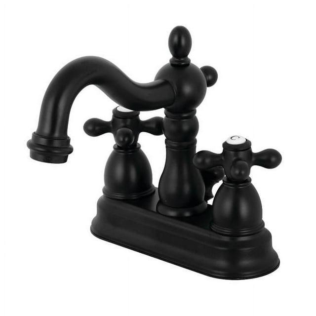 Kingston Brass Heritage Two-Handle 3-Hole Deck Mount 4" Centerset Bathroom Faucet with Plastic Pop-Up