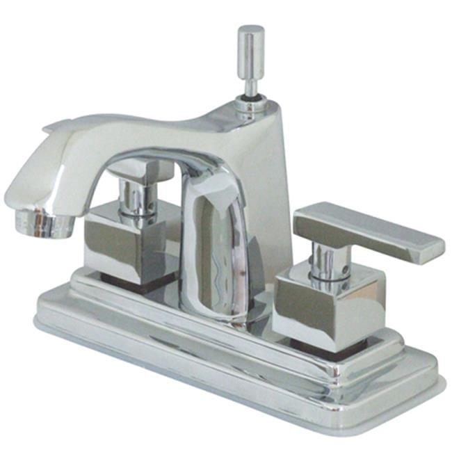 Kingston Brass Executive Two-Handle 3-Hole Deck Mount 4" Centerset Bathroom Faucet with Brass Pop-Up