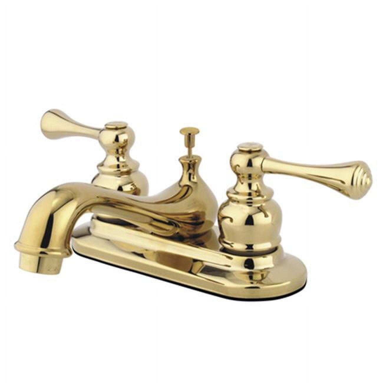 Polished Brass Traditional Centerset Bathroom Faucet with Pop-Up Drain