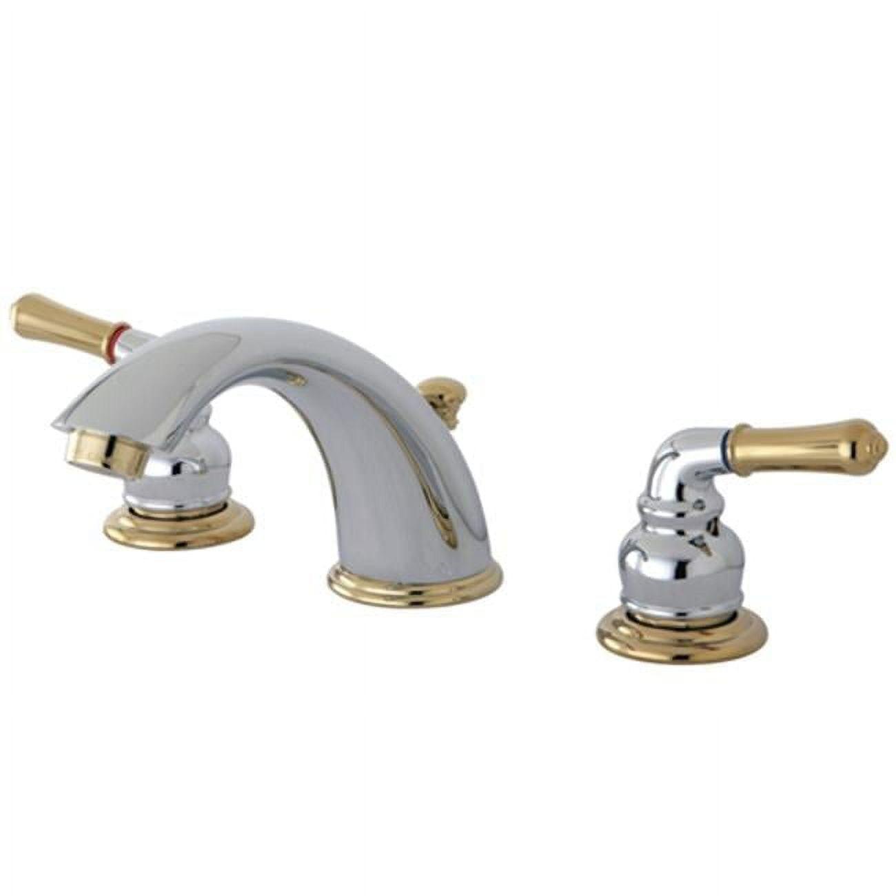 Kingston Brass KB964 Kingston Brass Magellan Two-Handle 3-Hole Deck Mount Widespread Bathroom Faucet with Retail Pop-Up Drain
