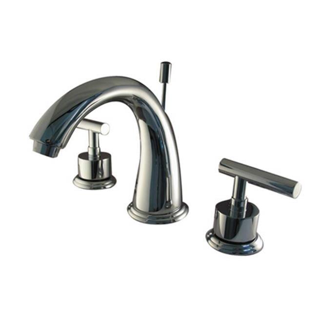 Kingston Brass Manhattan Two-Handle 3-Hole Deck Mount Widespread Bathroom Faucet with Brass Pop-Up Drain