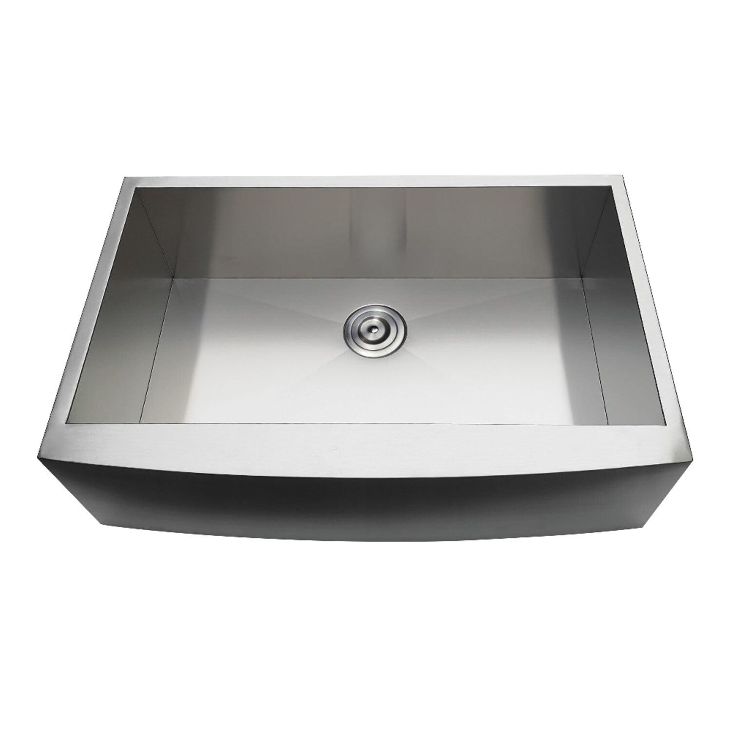 Uptowne 33-Inch Brushed Stainless Steel Farmhouse Kitchen Sink