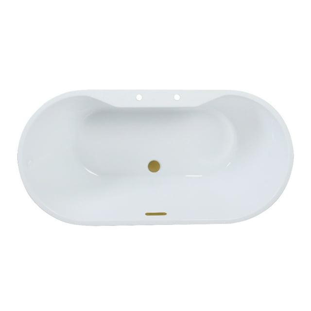 Kingston Brass Aqua Eden 51-Inch Acrylic Oval Double Ended Freestanding Tub With Drain