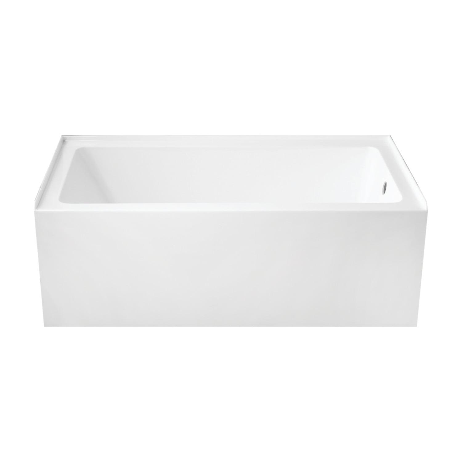 Aqua Eden 60-Inch Glossy White Acrylic Alcove Tub with Right Hand Drain